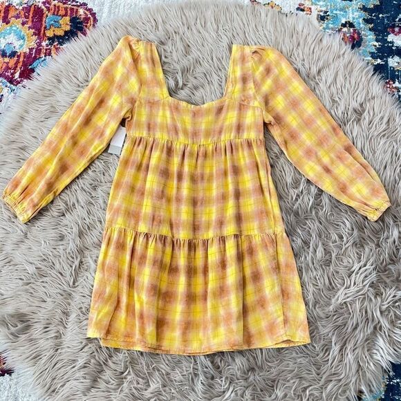 BP yellow plaid dress XS - Picture 4 of 4